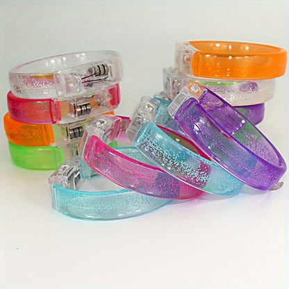 6/12Pcs, LED Flash Bracelet, Suitable for Concerts, Clubs, Parties, Carnivals, Birthdays, Party Accessories, Cool Items, Glow-In-The-Dark Party Supplies