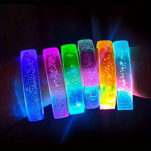 6/12Pcs, LED Flash Bracelet, Suitable for Concerts, Clubs, Parties, Carnivals, Birthdays, Party Accessories, Cool Items, Glow-In-The-Dark Party Supplies
