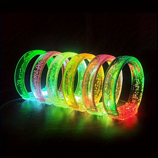6/12Pcs, LED Flash Bracelet, Suitable for Concerts, Clubs, Parties, Carnivals, Birthdays, Party Accessories, Cool Items, Glow-In-The-Dark Party Supplies