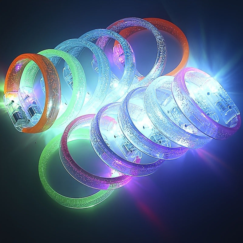 6/12Pcs, LED Flash Bracelet, Suitable for Concerts, Clubs, Parties, Carnivals, Birthdays, Party Accessories, Cool Items, Glow-In-The-Dark Party Supplies