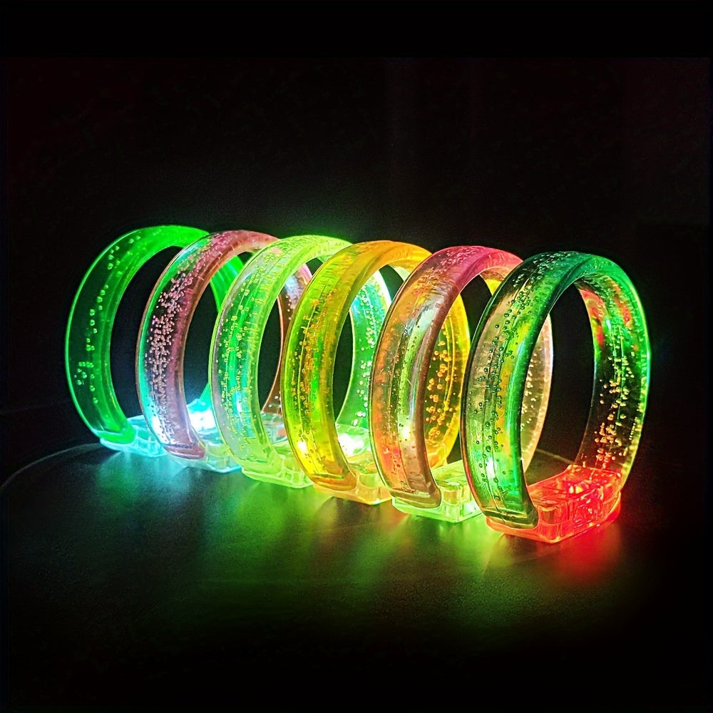 6/12Pcs, LED Flash Bracelet, Suitable for Concerts, Clubs, Parties, Carnivals, Birthdays, Party Accessories, Cool Items, Glow-In-The-Dark Party Supplies