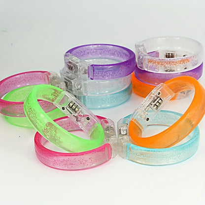 6/12Pcs, LED Flash Bracelet, Suitable for Concerts, Clubs, Parties, Carnivals, Birthdays, Party Accessories, Cool Items, Glow-In-The-Dark Party Supplies