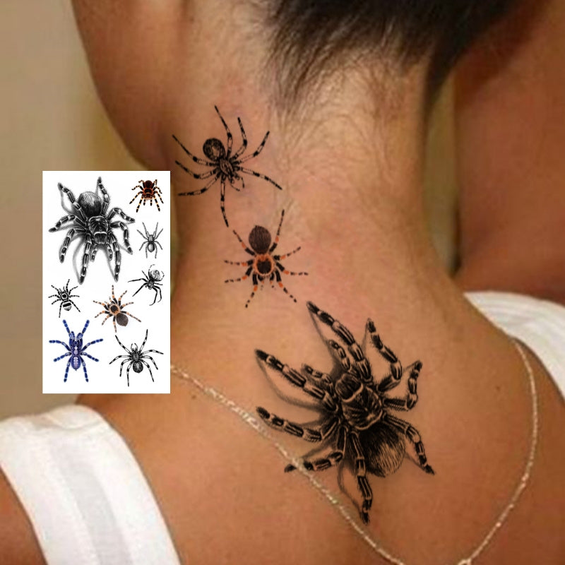 Unisex "High Definition Hyper Simulation Spider 7.62cm Temporary Tattoos - Waterproof & RealisticSimulation -Lasts 2-5 Days, Suitable for Halloween