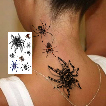 Unisex "High Definition Hyper Simulation Spider 7.62cm Temporary Tattoos - Waterproof & RealisticSimulation -Lasts 2-5 Days, Suitable for Halloween