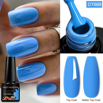 MEET ACROSS 14 Colors Fluorescent Neon Gel Nail Polish - Semi-Permanent Soak Off LED/ Curable, & Fragrance-Free Nail Art Manicure Varnish for Vibrant Glossy Finish, Highshine Nails, Professional Quality, Salon Professionals