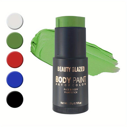 BEAUTY GLAZED Face & Body Paint Stick - Non-Toxic, High Quality & Long-Lasting Creamy Stick for Halloween, Festivals, Sports | 6 Vibrant Colors | Professional Makeup for Parties & Events, Party Makeup | Festive Makeup | Nonto