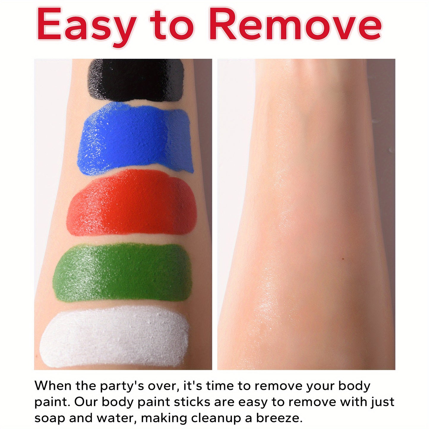 BEAUTY GLAZED Face & Body Paint Stick - Non-Toxic, High Quality & Long-Lasting Creamy Stick for Halloween, Festivals, Sports | 6 Vibrant Colors | Professional Makeup for Parties & Events, Party Makeup | Festive Makeup | Nonto