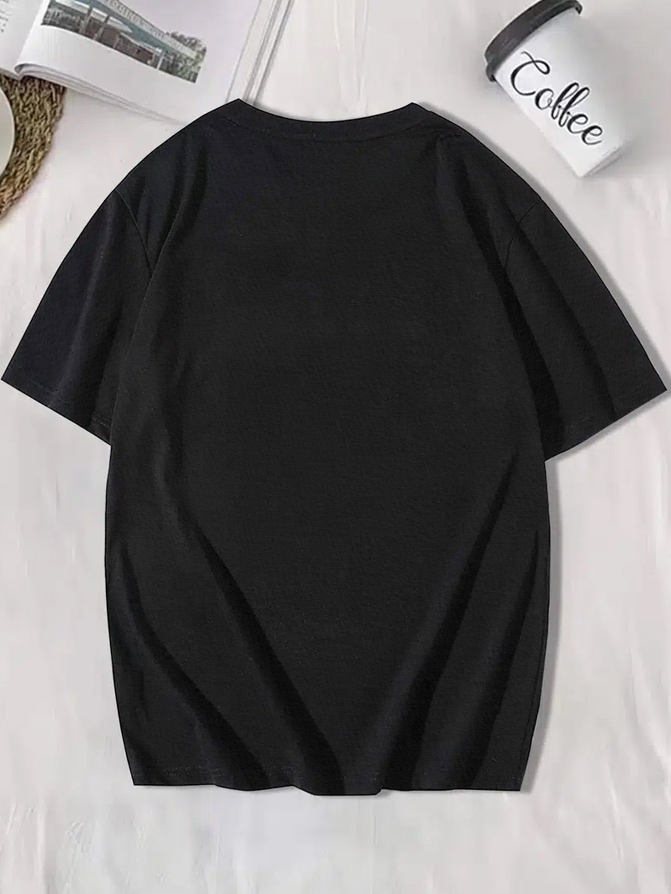 1pc Men'S Casual Crew Neck T-Shirt - Polyester Knit Fabric with Medium Stretch, Short Sleeve Print Top for Going Out, Summer Season - Regular Fit H Tee with "Drum & Bass" Slogan Design