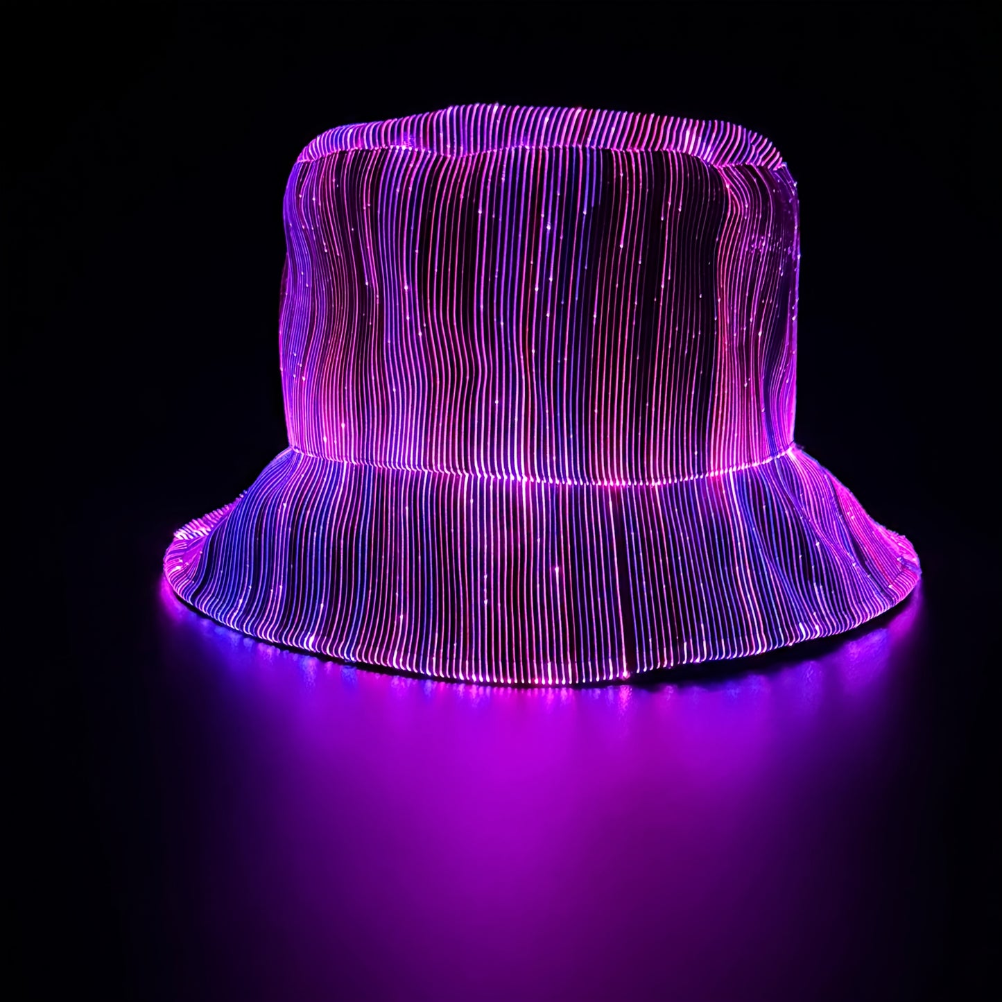 7 Colors, 4 Flashing Modes LED Fisherman Cap - Vibrant Neon Party Hat with USB Rechargeable Battery, Polypropylene Fiber, Perfect for Birthdays, Bar-Bat-Mitzvah, and Tailgating, Festive Headgear | Neon Party Hat | Polypropyle