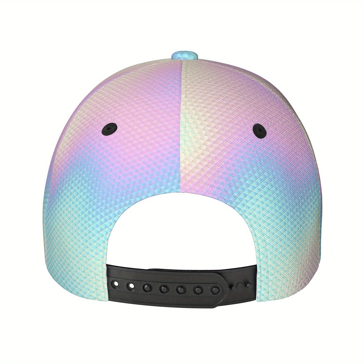 1pc Rainbow Iridescent Reflective Baseball Cap for Men & Women - Adjustable Lightweight Duckbill Hat with Cartoon Pattern, Outdoor Casual Travel Beach Party Hat, Perfect Gift for Halloween, Father’s Day, Graduation, Travel