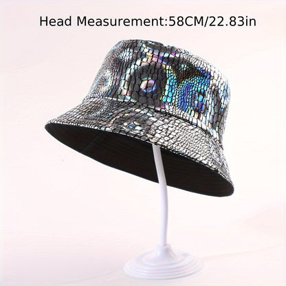 Stylish Reflective Double-Sided Fisherman Hat for Men and Women, Versatile Outdoor Cycling Face-Revealing Bucket Hat
