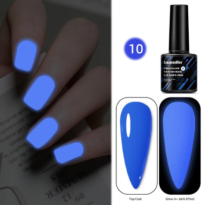 Faandin 7ml, trendy and colorful glow-in-the-dark gel nail polish, essential for parties, nightclubs, Halloween, durable, fade-resistant, easy-to-apply removable fluorescent nail glue, wholesale manicure supplies for salons
