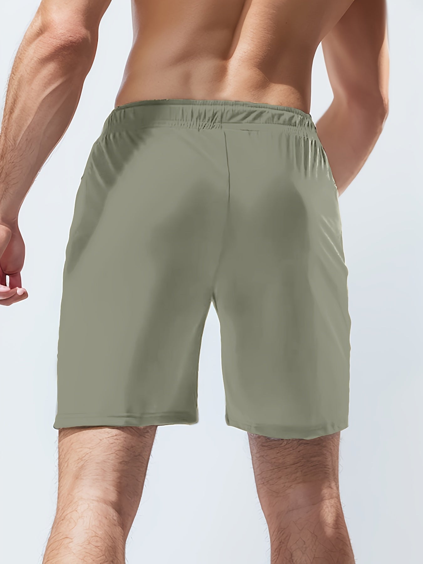 [Moisture-Wicking Shorts] Moisture-Wicking Men's Athletic Shorts | Lightweight Gym Training Shorts with Zipper Pockets & Drawstring Waist - Geometric Pattern, Machine Washable for Casual & Active Wear