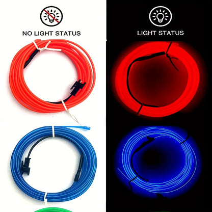 1pc Funky LED Neon Light-Up Wire Cable for Costumes, Parties & Raves - Adjustable Headband, 6 Colors (Blue/Green/Orange/Pink/Purple/White), Battery-Powered (No Batteries Included), Safe Low-Power Design for Halloween, Christm