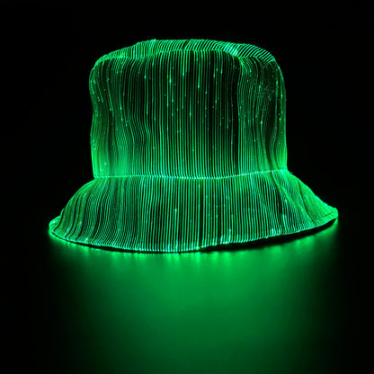 7 Colors, 4 Flashing Modes LED Fisherman Cap - Vibrant Neon Party Hat with USB Rechargeable Battery, Polypropylene Fiber, Perfect for Birthdays, Bar-Bat-Mitzvah, and Tailgating, Festive Headgear | Neon Party Hat | Polypropyle