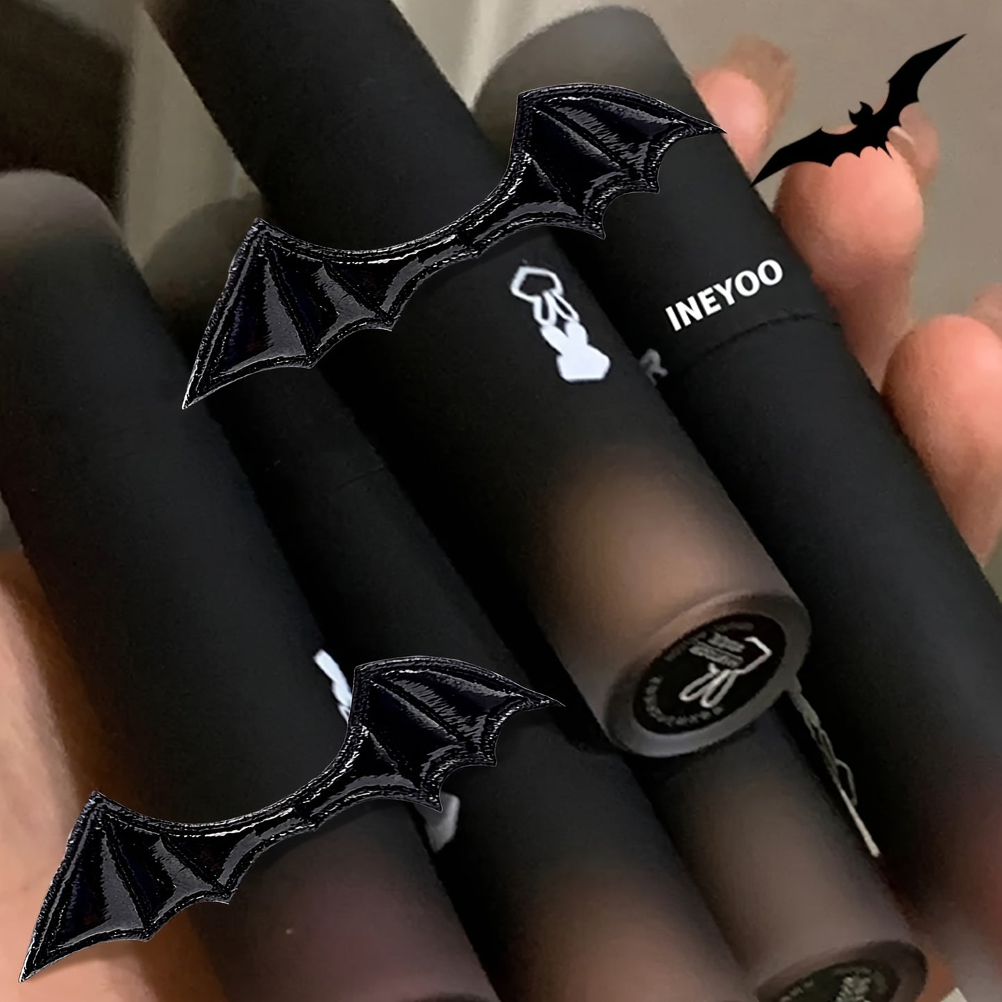 Intense Gothic Matte Nourishing Lip Gloss, Creating a Mysterious And Deep Makeup Look with Long-Lasting Color Payoff. Exquisite And Compact, Easy to Carry, a Must-Have for Parties And Travel. Includes One Black Bat-Shaped Cra