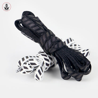 1 Pair Reflective Striped Flat Laces