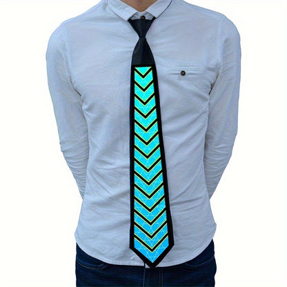 New Product: Voice-Controlled EL Luminous Tie – Innovative and Unique Creative Wear, Perfect for Festivals, Nightclubs, and Party Performances (Excludes 2 AAA Batteries)