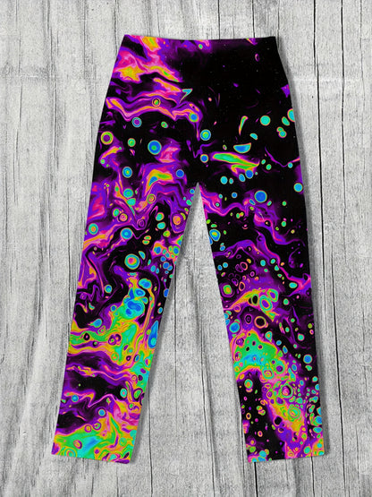 Men's Psychedelic Swirl Print Straight-Leg Pants - Vibrant, Loose Fit with Drawstring Waist | Casual Polyester Trousers for Teens & Adults, Machine Washable
