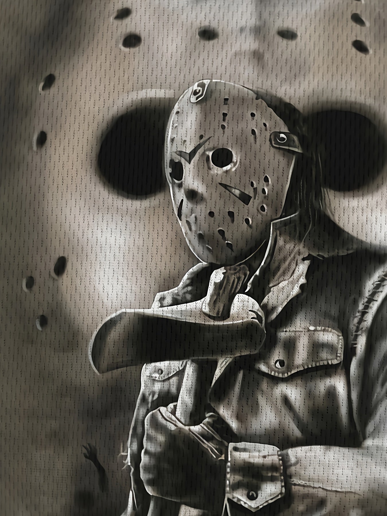 [Horror Movie Fan Shirt] Men's Friday the 13th Jason Hockey Mask Graphic Tee - Officially Inspired Jason Mask Design, Machine Washable Soft Everyday Shirt for Halloween, Jason Voorhees Costume Parties & Horror Movie Nights -