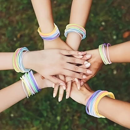 10pc Luminous Silicone Bracelet Set Simple Style Hand Jewelry Decoration Party Favors, For Music Festival