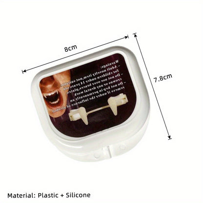 [Scary Vampire Fangs] Scary Halloween Vampire Fangs | Plastic Denture Teeth for Carnival, Themed Events & Halloween Decorations - No Power Needed, Costume Accessories
