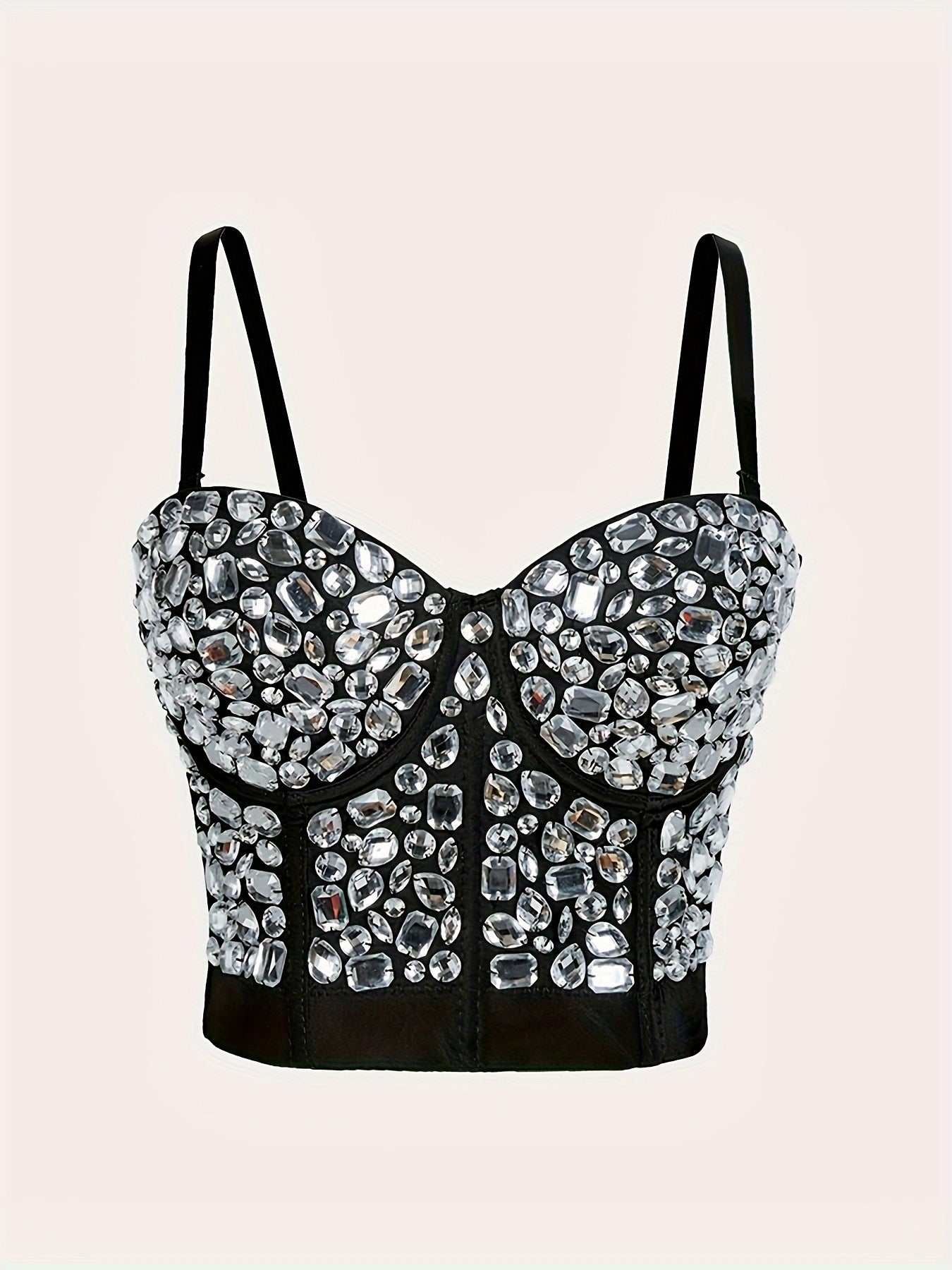 Elegant Rhinestone Fishbone Cami Top for Women