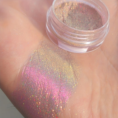 High Pigmented Chameleon Eyeshadow Powder, Holographic Radiant Sparkle Shine Glitter Chameleon Monochrome Powder, DIY Eyeshadow Party Makeup Gifts For Girls/Girlfriend/Mom/Women For Music Festival