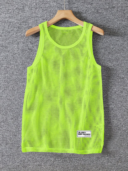 Men'S Sexy Tank Top, Men'S Mesh Tank Top, Men'S Stretchy Tank Top