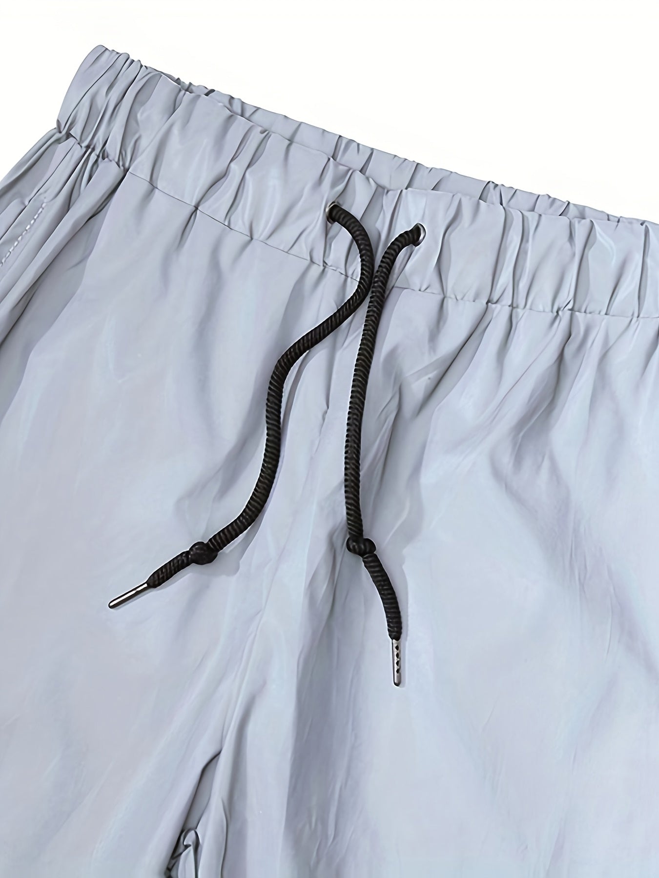 Spring and Autumn Men's Nighttime Reflective Sweatpants Fashion Streetwear Illuminated Straight Casual Trousers