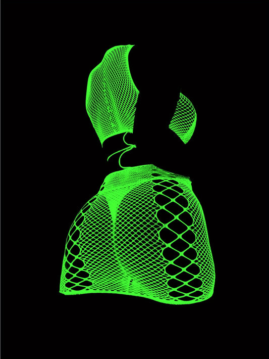 1pc Sexy Women's Glow at Night Fishnet Cover Up Without Bikini - High Elasticity Bodycon Dress with Hollow Out Cutouts, See-Through Beachwear for Music Festivals, Summer Vacations & Night Out, Festival Attire, Bodycon Fashion