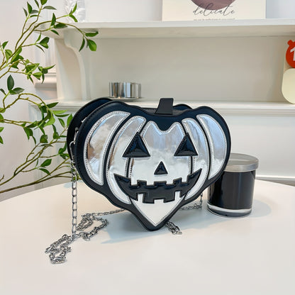 [Pumpkin Novelty Shoulder Bag] Fashion Halloween Women's Pumpkin Shoulder Bag Novelty Devil Messenger Bag