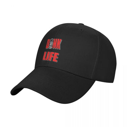 Impala & Caprice Donk Life Red Baseball Cap, a Streetwear Brand Offering Stylish Hats for Both Men And Women, Perfect for Hip Hop And Rave Events.