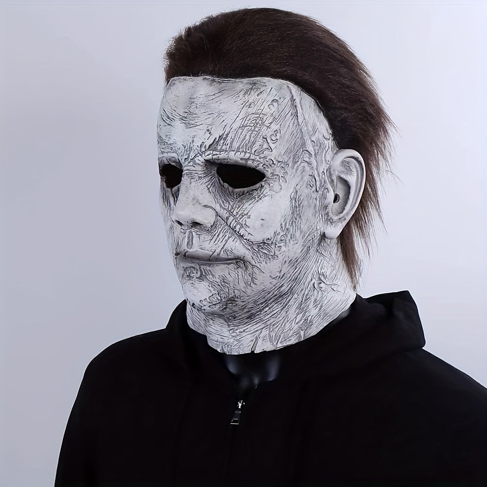 Ghastly, Men's Halloween Horror Mask - Bloody Tears White Face, Synthetic Latex Headgear for Cosplay & Carnival Parties