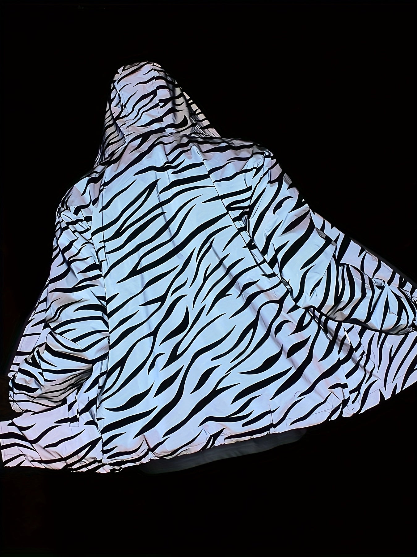 Men's Reflective Zebra Stripe Hooded Jacket