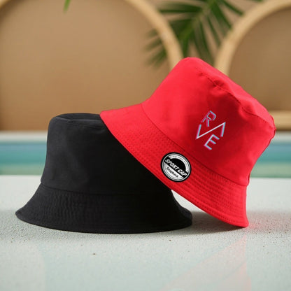 1pc Rave Print Bucket Hat - Double-Sided Wearable Sun Hat for Men & Women, Black with Colorful "Rave" Design, Lightweight Polyester, Perfect for Basketball, Camping & Casual Outings, Casual Headwear | Vibrant Print Hat | Dura
