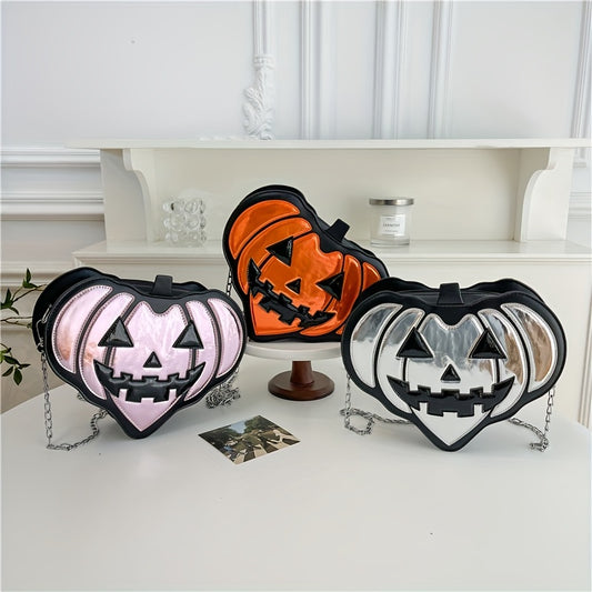 [Pumpkin Novelty Shoulder Bag] Fashion Halloween Women's Pumpkin Shoulder Bag Novelty Devil Messenger Bag