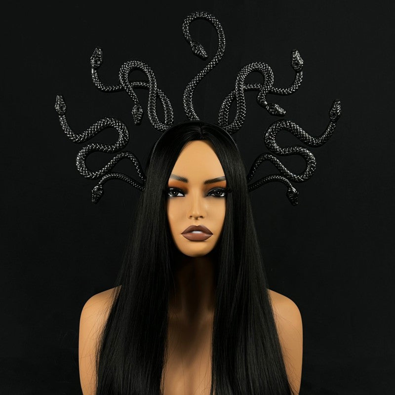 Medusa Large Headband - Handmade with Imperfections, Sexy Party Accessory for Costume Parties, Halloween, Carnival/Masquerade Balls, and Women's Dress-Up Events, Halloween Headpiece, Unique Charm, Mysterious Style, Artistic H