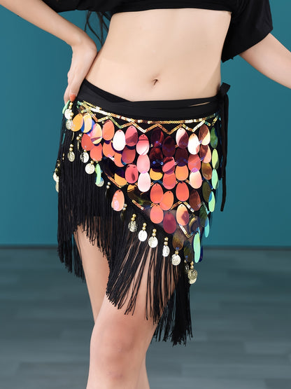 Glitter Sequins Belly Dance Hip Scarf