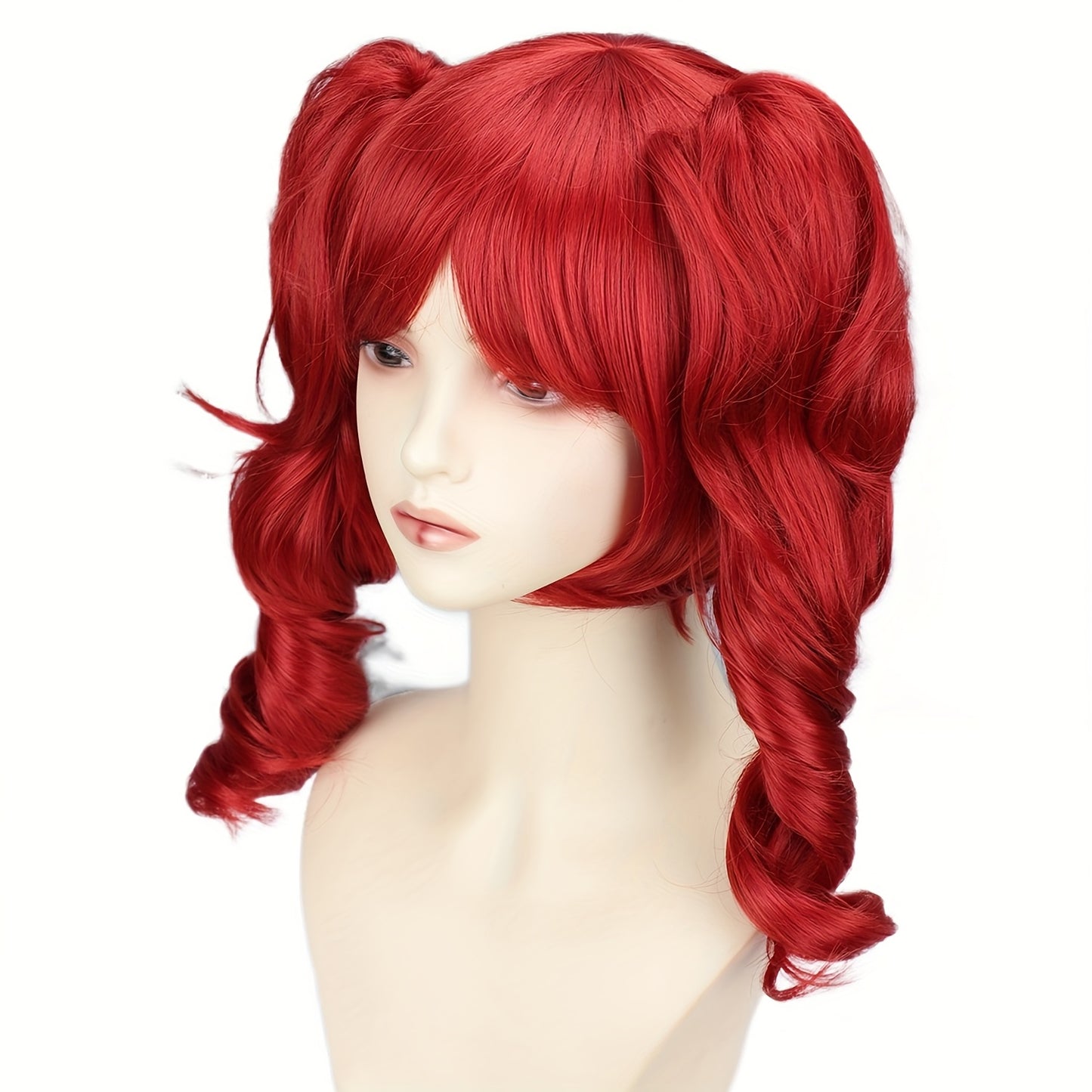 [Scary Clown Wig] Heat-Resistant Synthetic Fiber Scary Clown Wig - Red Curly Hair, Extreme Volume for Halloween, Circus, Costume Parties | Easy to Style & Maintain - Unisex Adult Horror Party Makeup - Compatible with Pennywis