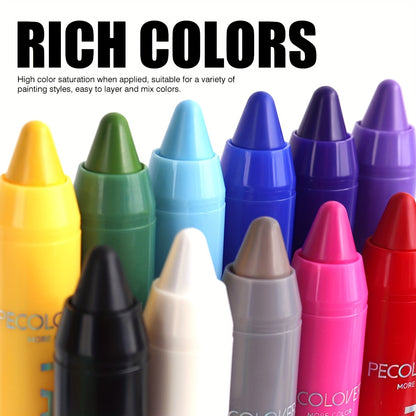[1pc Vibrant Paint Stick] 1pc Vibrant Waterproof Paint Stick | High Pigment, Long-Lasting, Easy Application, Soft Formula in Black/Blue/Green/Purple for Halloween & Costume Parties, Halloween Makeup