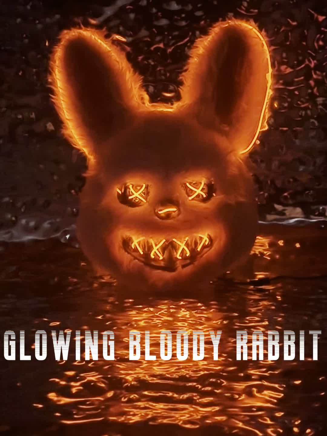 Spooky Glowing Bunny and Bear Mask - Orange, Plastic, Battery-Operated Halloween, Easter, Carnival Costume Prop with X-Eyes and Sharp Teeth Design, Includes Battery Holder (Batteries Not Included), Halloween Costume | Playful