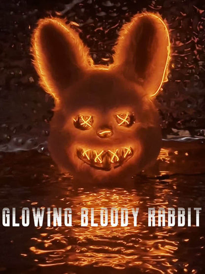 Spooky Glowing Bunny and Bear Mask - Orange, Plastic, Battery-Operated Halloween, Easter, Carnival Costume Prop with X-Eyes and Sharp Teeth Design, Includes Battery Holder (Batteries Not Included), Halloween Costume | Playful