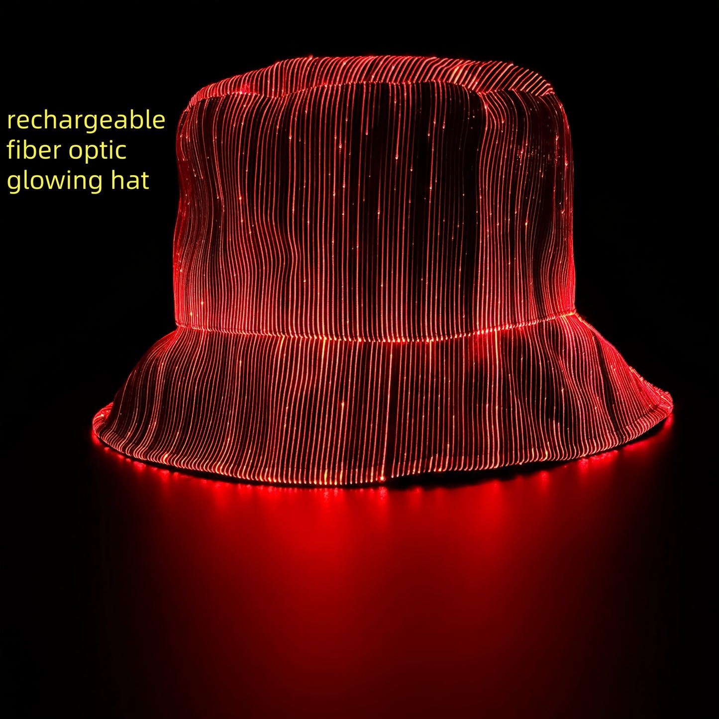 7 Colors, 4 Flashing Modes LED Fisherman Cap - Vibrant Neon Party Hat with USB Rechargeable Battery, Polypropylene Fiber, Perfect for Birthdays, Bar-Bat-Mitzvah, and Tailgating, Festive Headgear | Neon Party Hat | Polypropyle