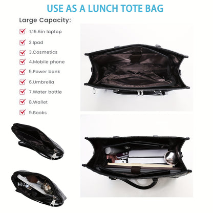Large Capacity 2-in-1 Convertible Tote & Crossbody Bag with Detachable Shoulder Strap