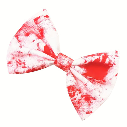 1pc or 2pcs Gothic Halloween Blood Splatter hair clip - Red & efective, for Halloween Party Costume, Ponytail, Braids - Blood-Dipped Bow Hair Accessories for Women & s, Halloween Costumes, Themed Event Accessory, Bold Fashion