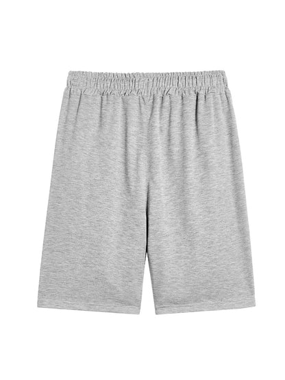 R V New Men's Summer Casual Shorts with RAVE Letter Print - Light Grey Regular Fit Outdoor Sports & Beach Vacation Shorts, American Fashion Trendy Lightweight Comfortable Design, Beach Vacation Apparel | Fashionable Casualwea