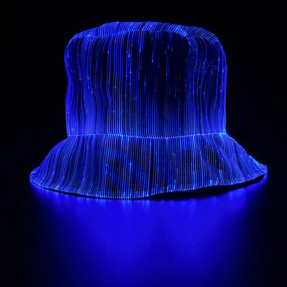7 Colors, 4 Flashing Modes LED Fisherman Cap - Vibrant Neon Party Hat with USB Rechargeable Battery, Polypropylene Fiber, Perfect for Birthdays, Bar-Bat-Mitzvah, and Tailgating, Festive Headgear | Neon Party Hat | Polypropyle
