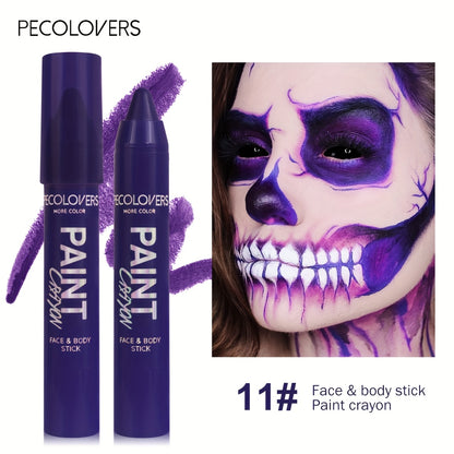 [1pc Vibrant Paint Stick] 1pc Vibrant Waterproof Paint Stick | High Pigment, Long-Lasting, Easy Application, Soft Formula in Black/Blue/Green/Purple for Halloween & Costume Parties, Halloween Makeup