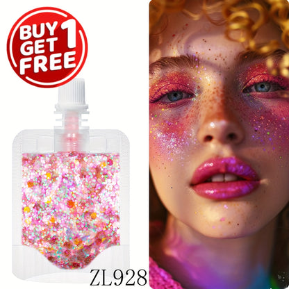 2pcs mermaid Gel Body Glitter- Vibrant Sequin Mermaid Makeup, Eye Shadow & Face Patch, Ideal for Beach & Party Looks, Very suitable for music festivals,Beach Makeup|Vibrant Glitter |Colorful Glitters